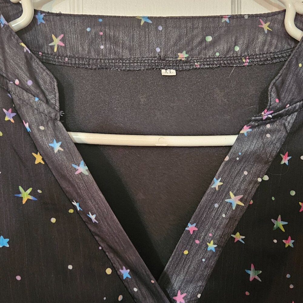 Cosmic Starry Long Sleave Shear Shirt Sz XL Polyester Spandex - Picture 6 of 8